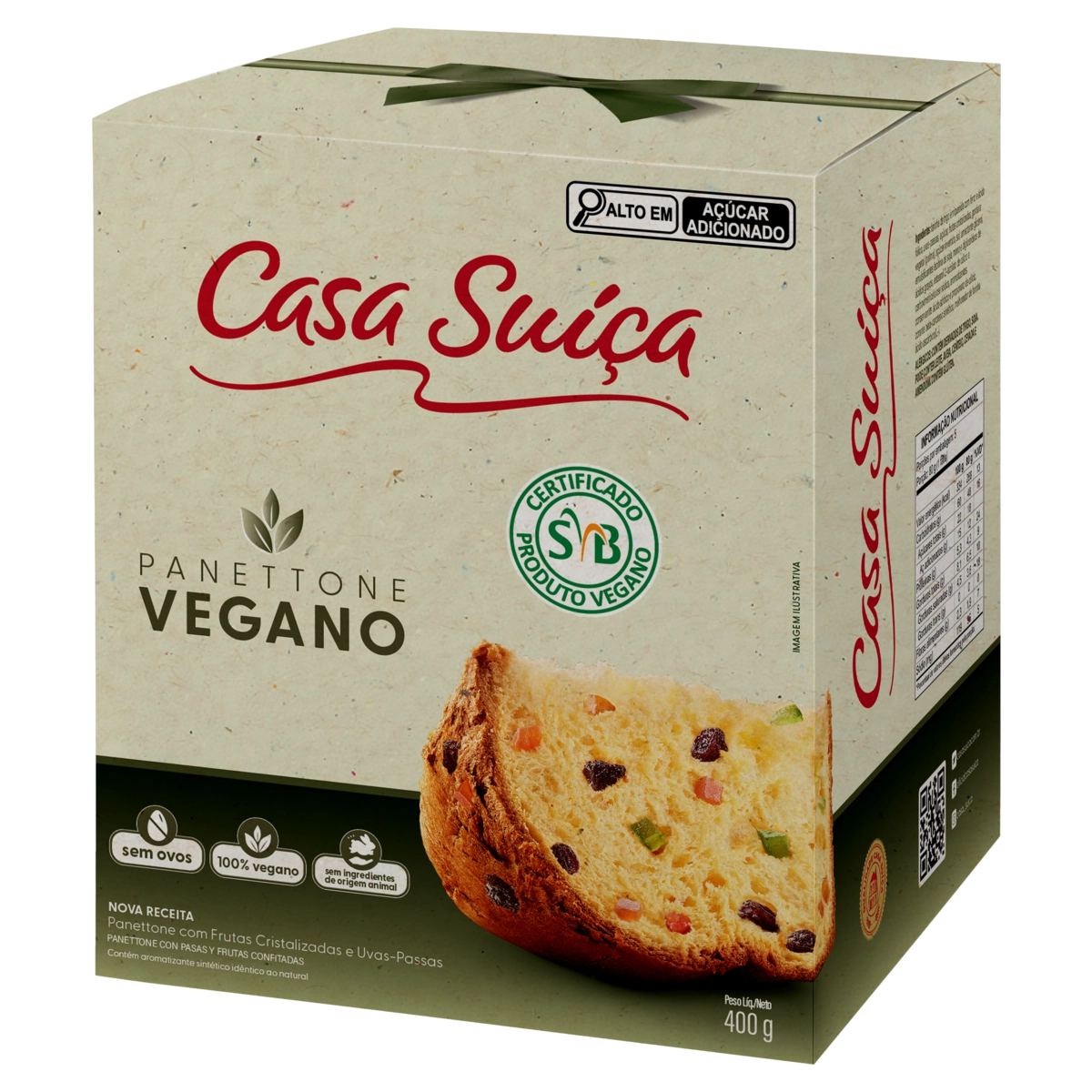 Panettone Casa Suica Vegano Frutas 400g