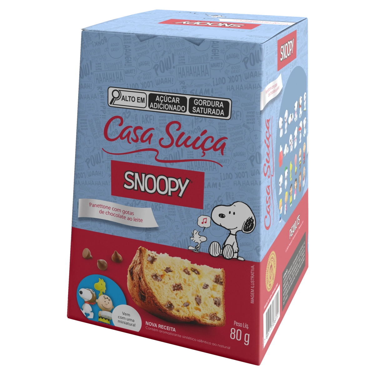 Panettone Mini Casa Suica Snoopy 80g Gts Brinde