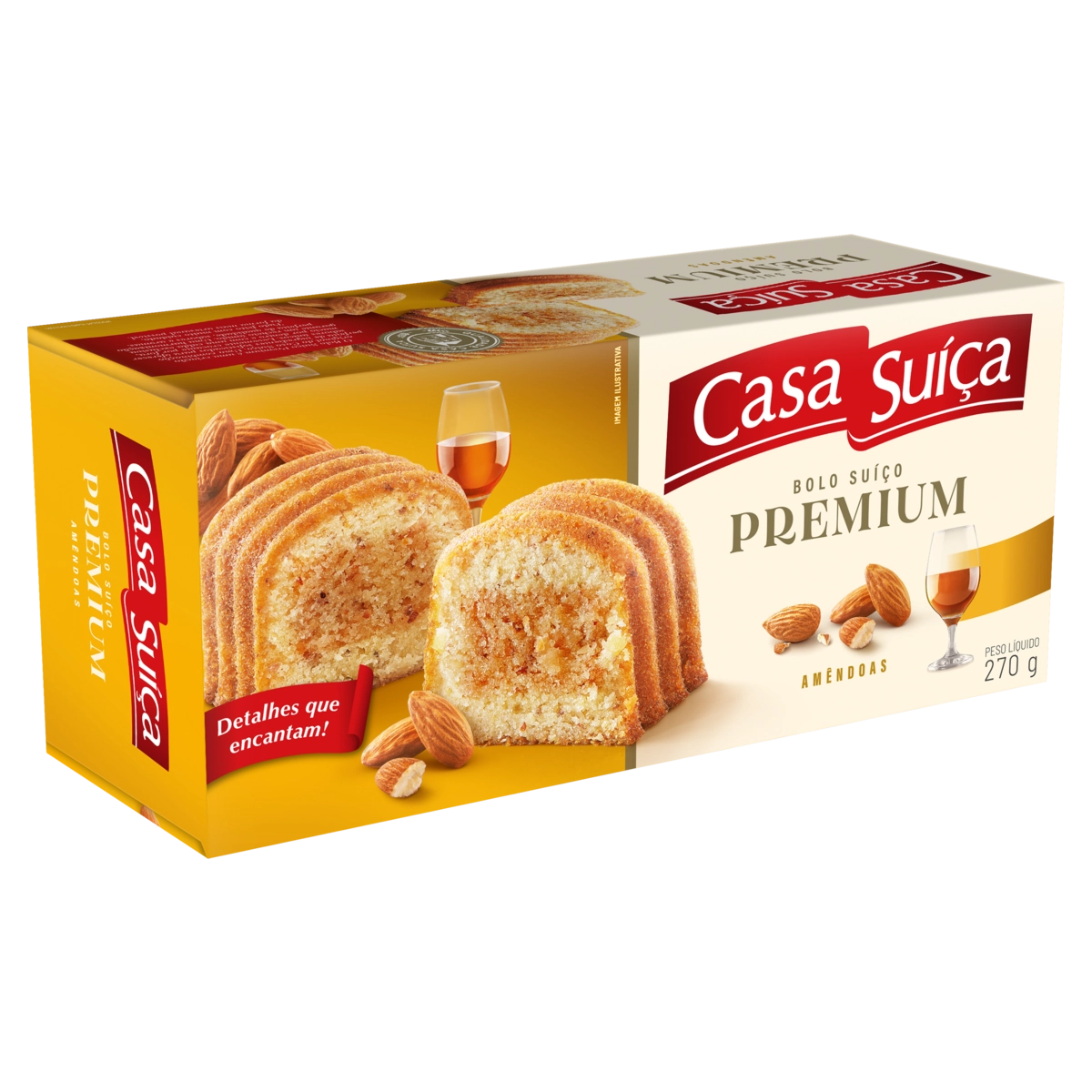 Bolo Suíço Amêndoas Casa Suíça Premium Caixa 270g