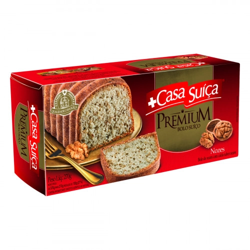 Bolo Suíço Nozes Casa Suíça Premium Caixa 270g
