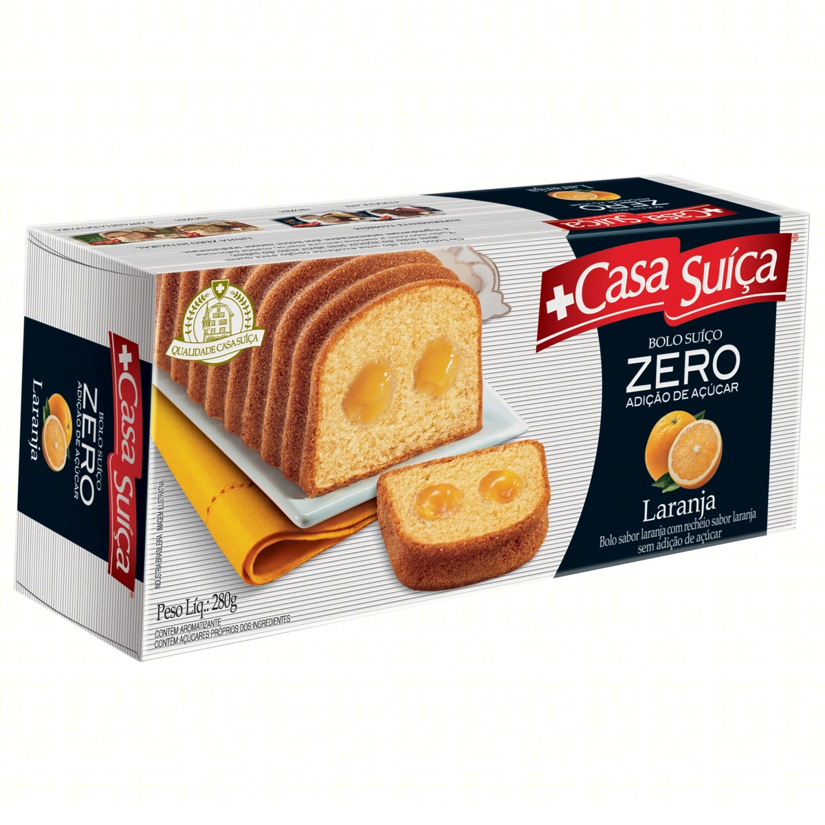 Bolo Suíço Laranja Recheio Laranja Casa Suíça Caixa 280g