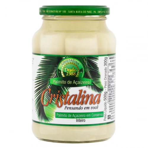 Palmito Cristalina Inteiro Pote
