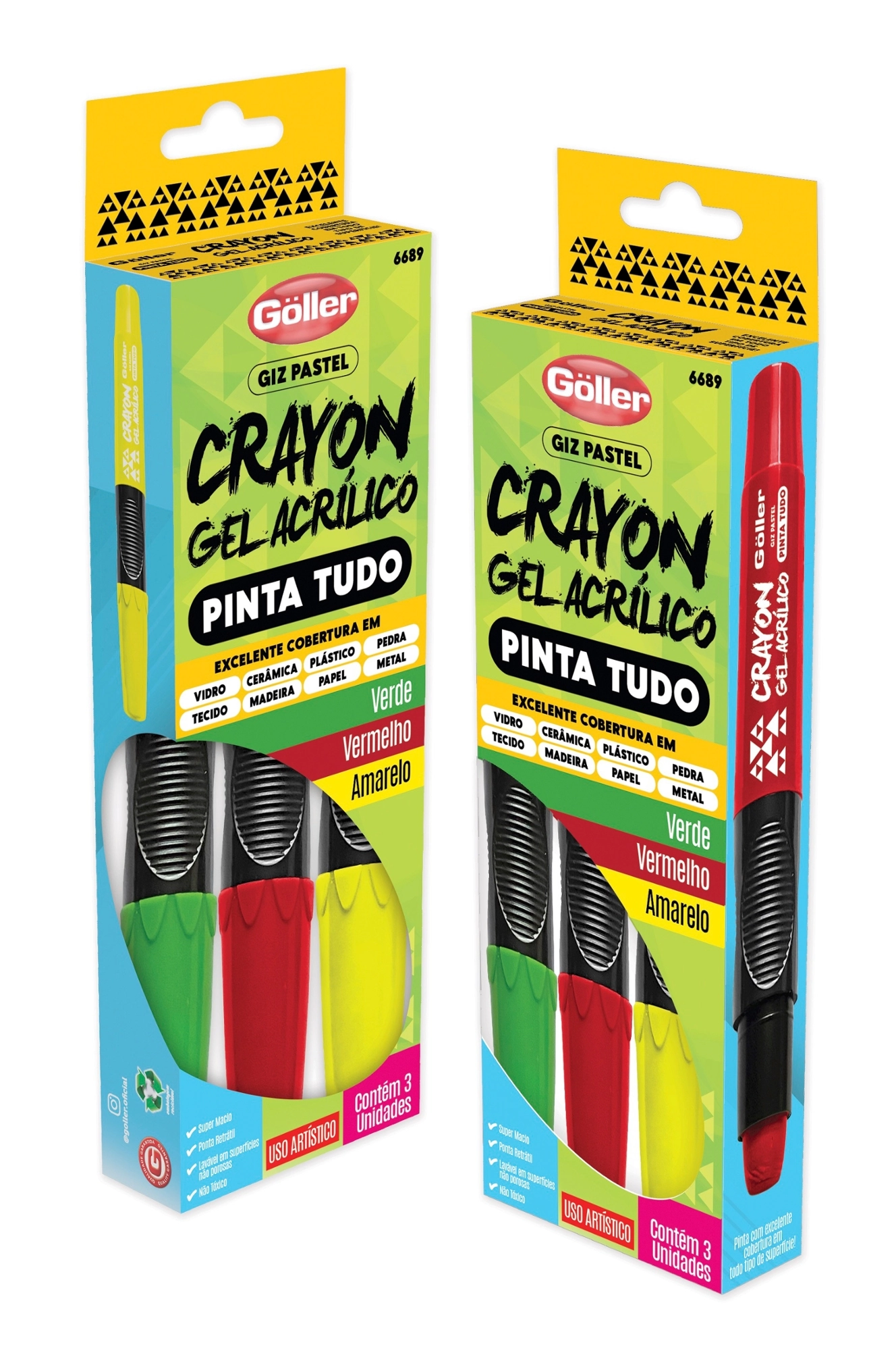 Marcador Crayon Gel Acrilico Oasis Am Vm Vd 3un G 1689 Daiwa