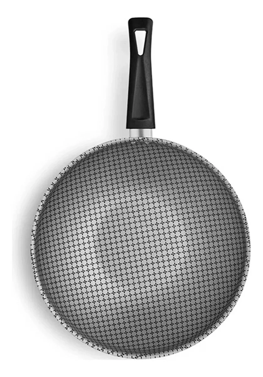 Flora Wok Com Tampa De Vidro N24 / 2,8l De Aluminio Revestido
