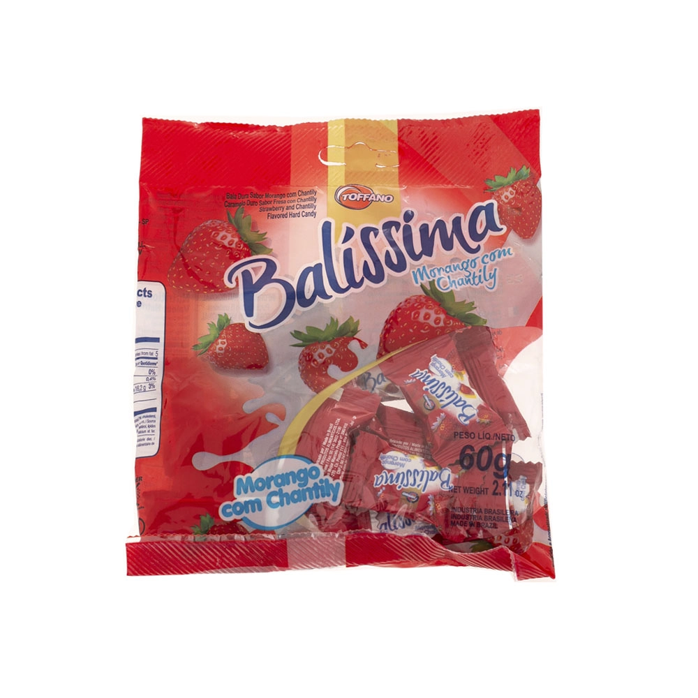 Bala Toffano Balissima Morango C/chantily 60g Un