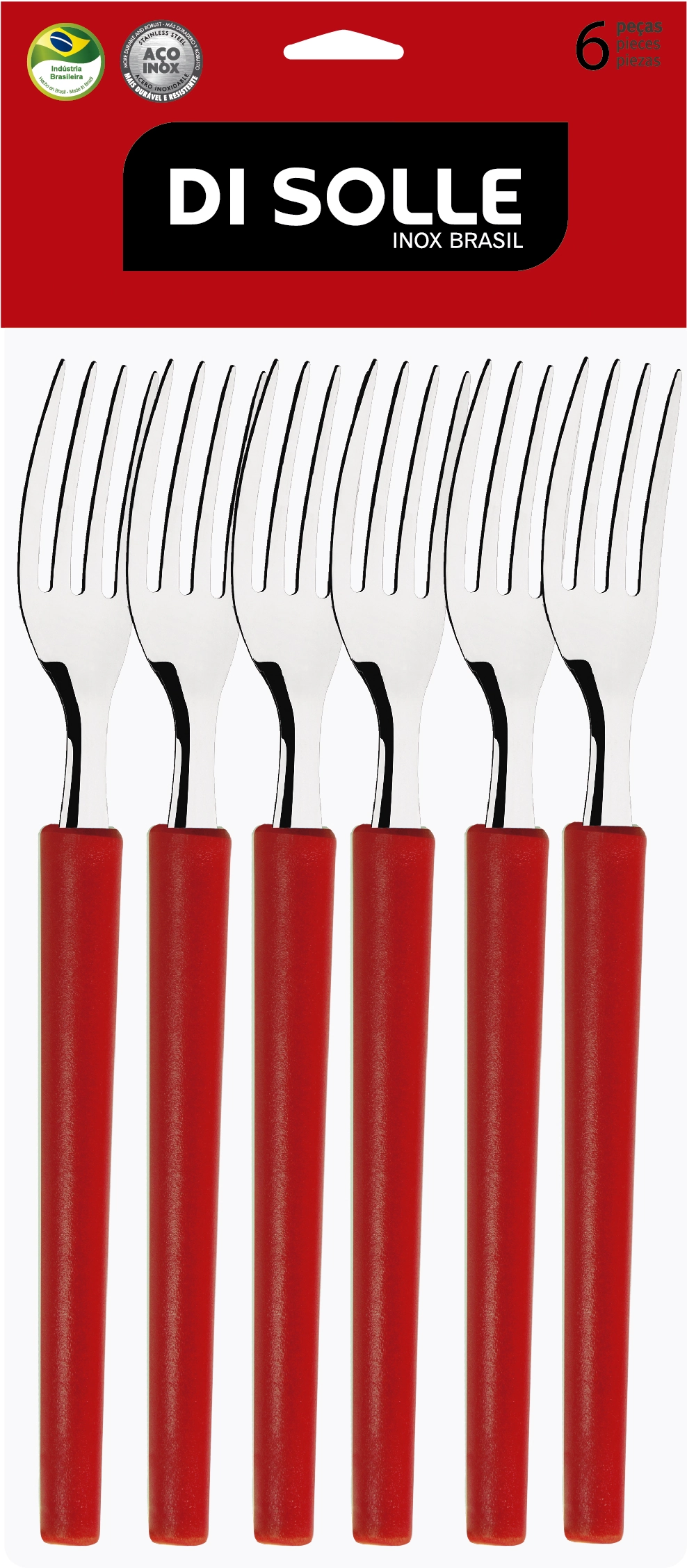 Garfo Disolle Millenium Vermelho 6x1