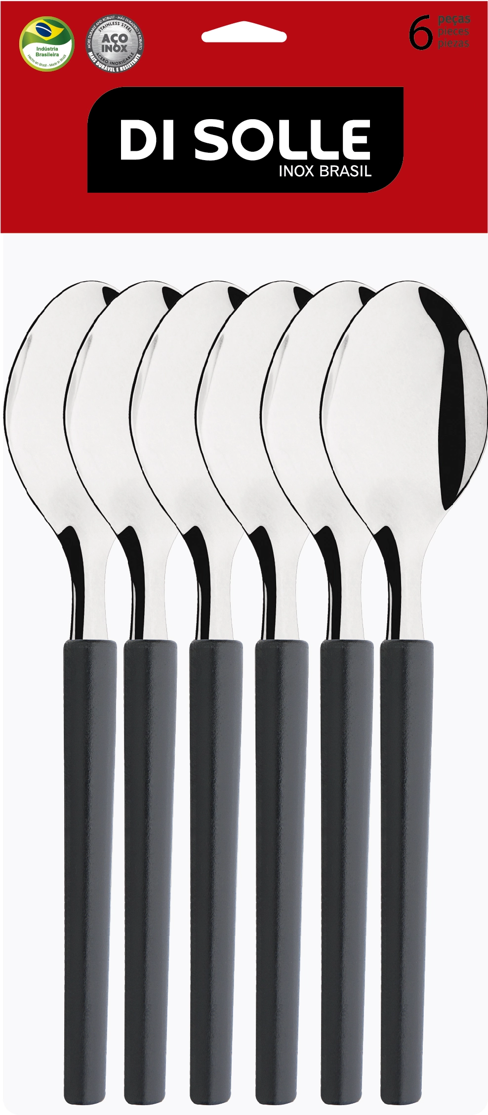 Cjto Millenium Preto Colher Mesa C/6pcs