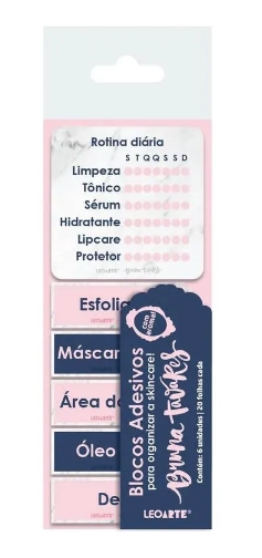 Bloco Adesivo Rotina Skincare Com Aroma Bruna Tavares Cartela Com 6 Blocos 10 Folhas 10563 Leoarte