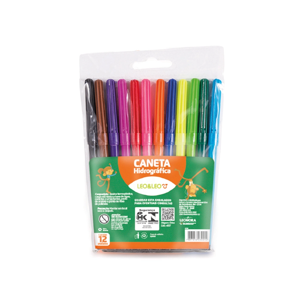 Canetinha Hidrocor Arco Iris 12 Cores