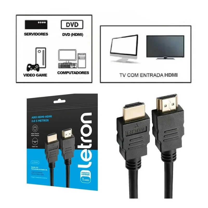 Cabo Hdmi Macho 5m Letron 74389 Leonora