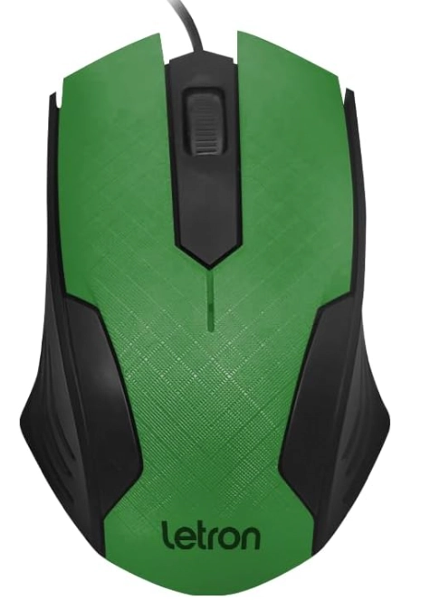 Mouse Optico Office Squares Fio Usb Ergonomico 3d Letron Preto/verde