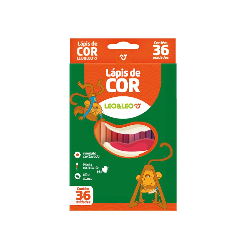 Lapis De Cor Sextavado 36 Cores Leonora