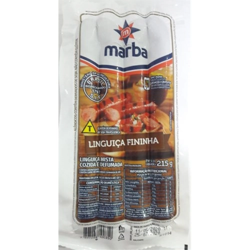 Linguiça Defumada Fininha Marba 215g
