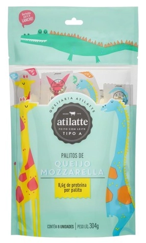 Queijo Mussarela Palito Atilatte 304g 8 Unidades