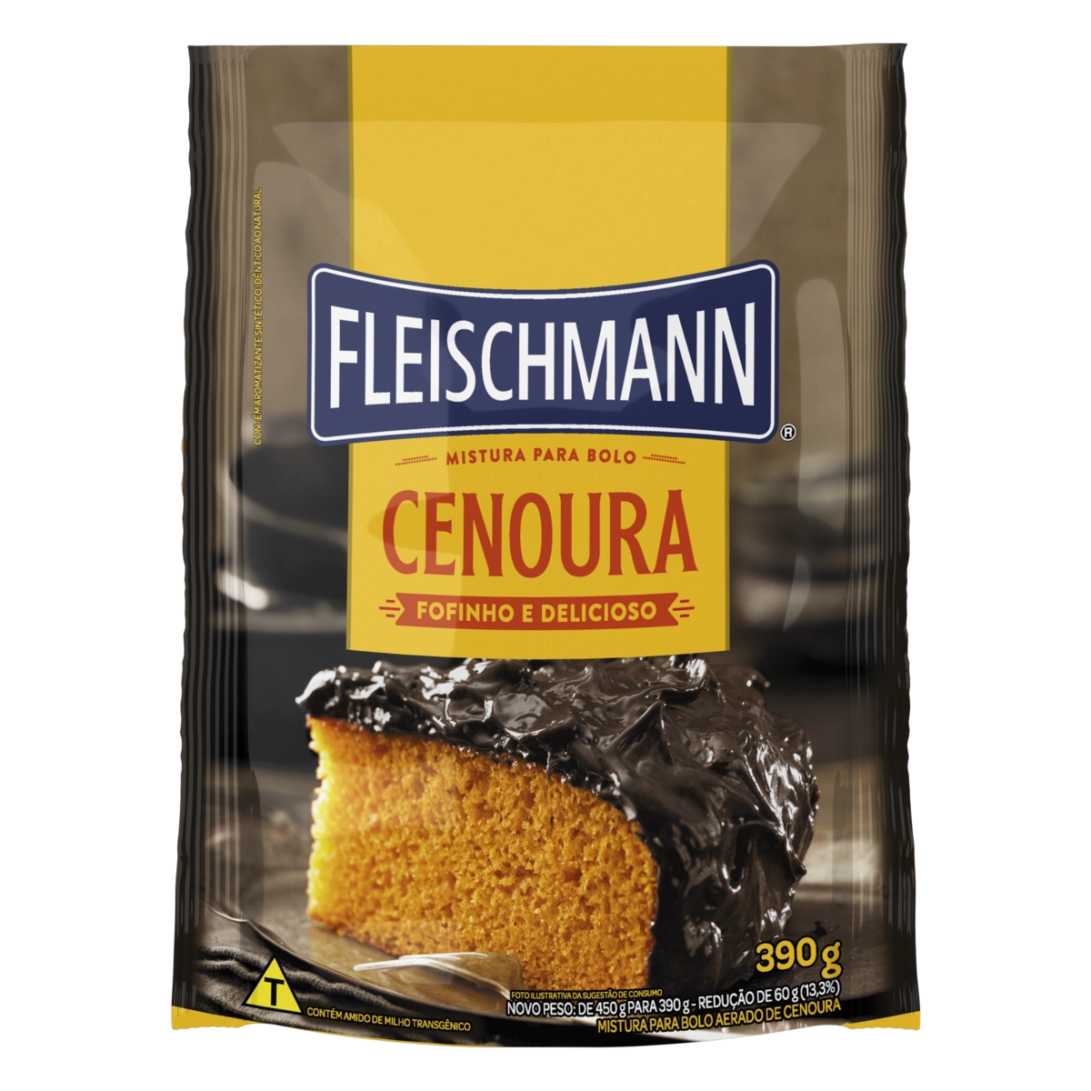 Mistura Para Bolo Aerado Cenoura Fleischmann Pacote 390g
