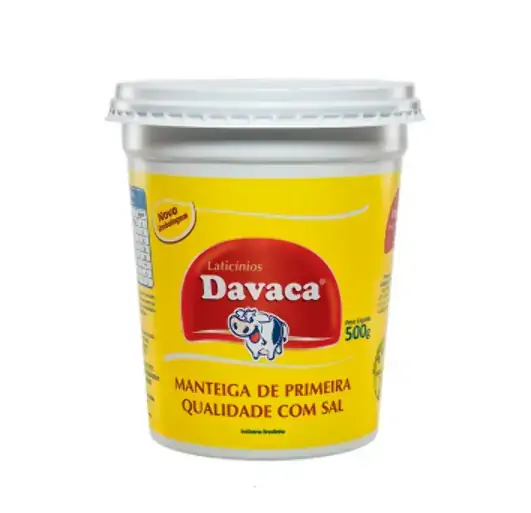 Manteiga De Primeira Qualidade Davaca Com Sal 500g