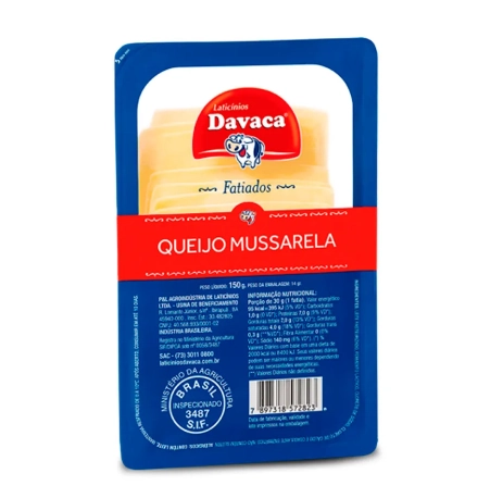 Queijo Mussarela Davaca Fatiado 150g