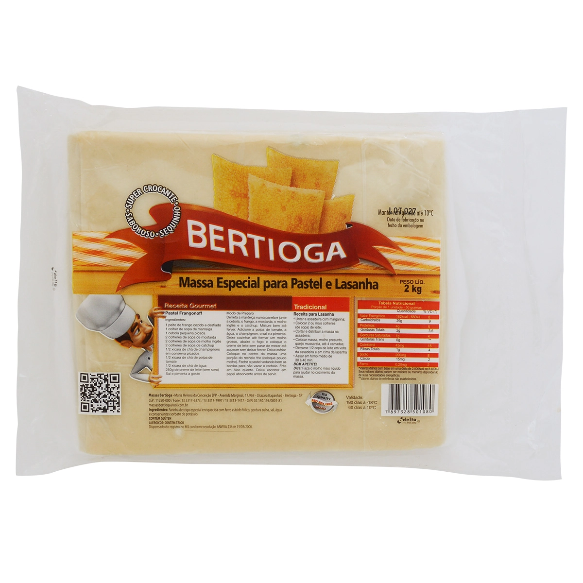 Massa Pastel Bertioga 2kg