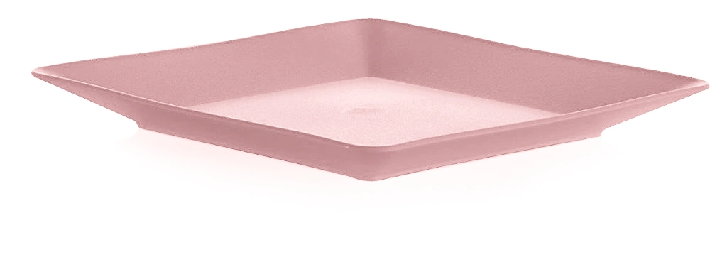 Prato Lanche Quadrado Rosa Ou