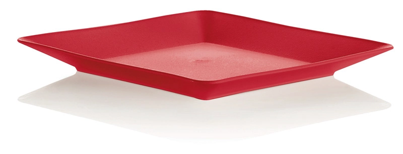Prato Lanche Quadrado Vermelho Ou