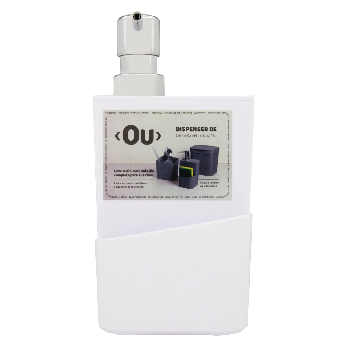 Porta Detergente Com Dispenser Branco 650ml <ou>
