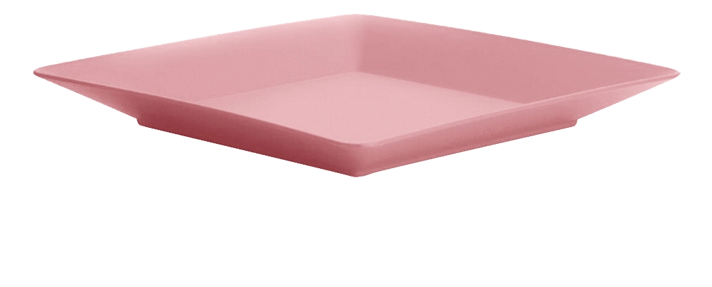 Prato Quadrado Rosa Ou
