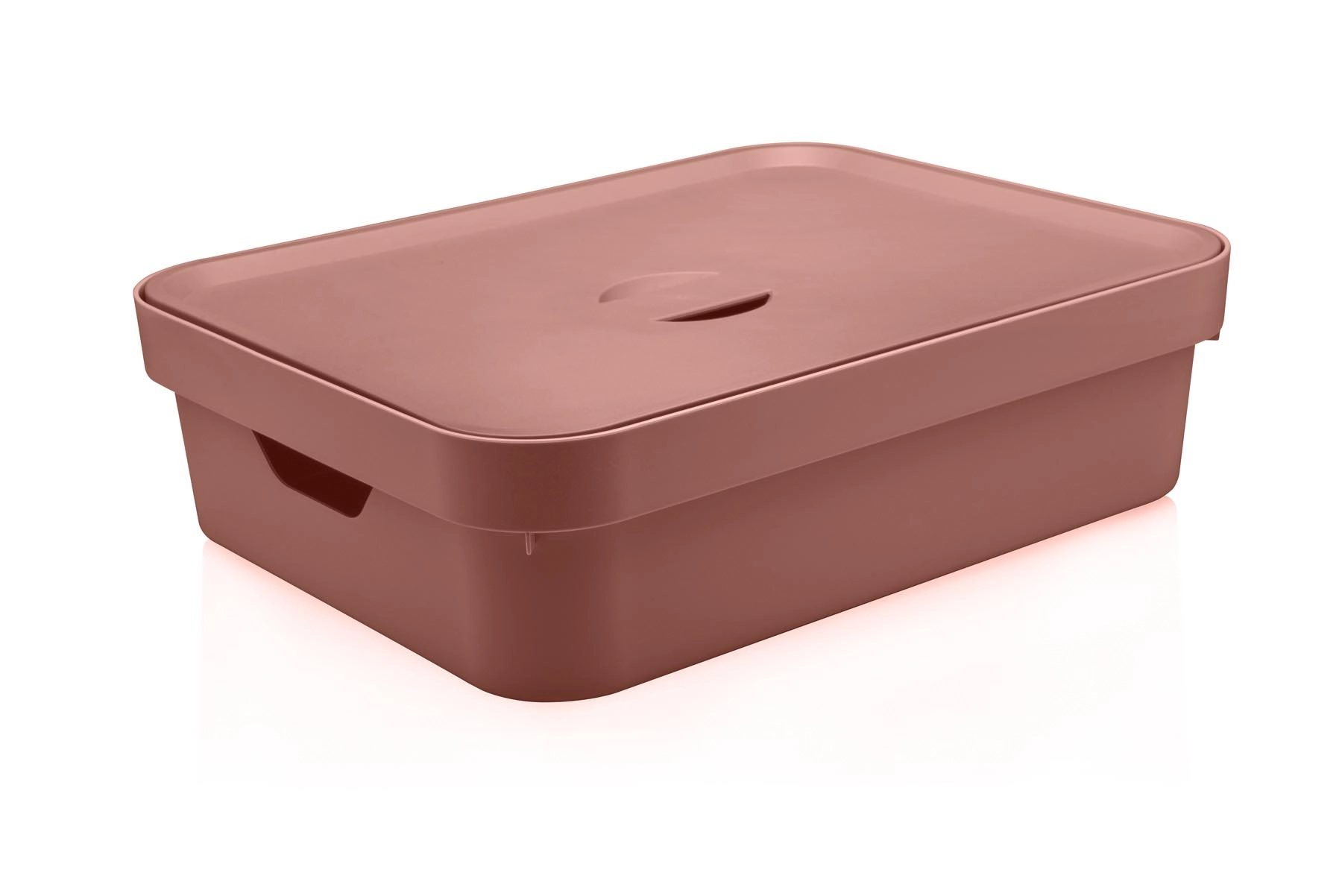 Caixa Organizadora Cube G Baixa C/tampa16l Terracota Ou
