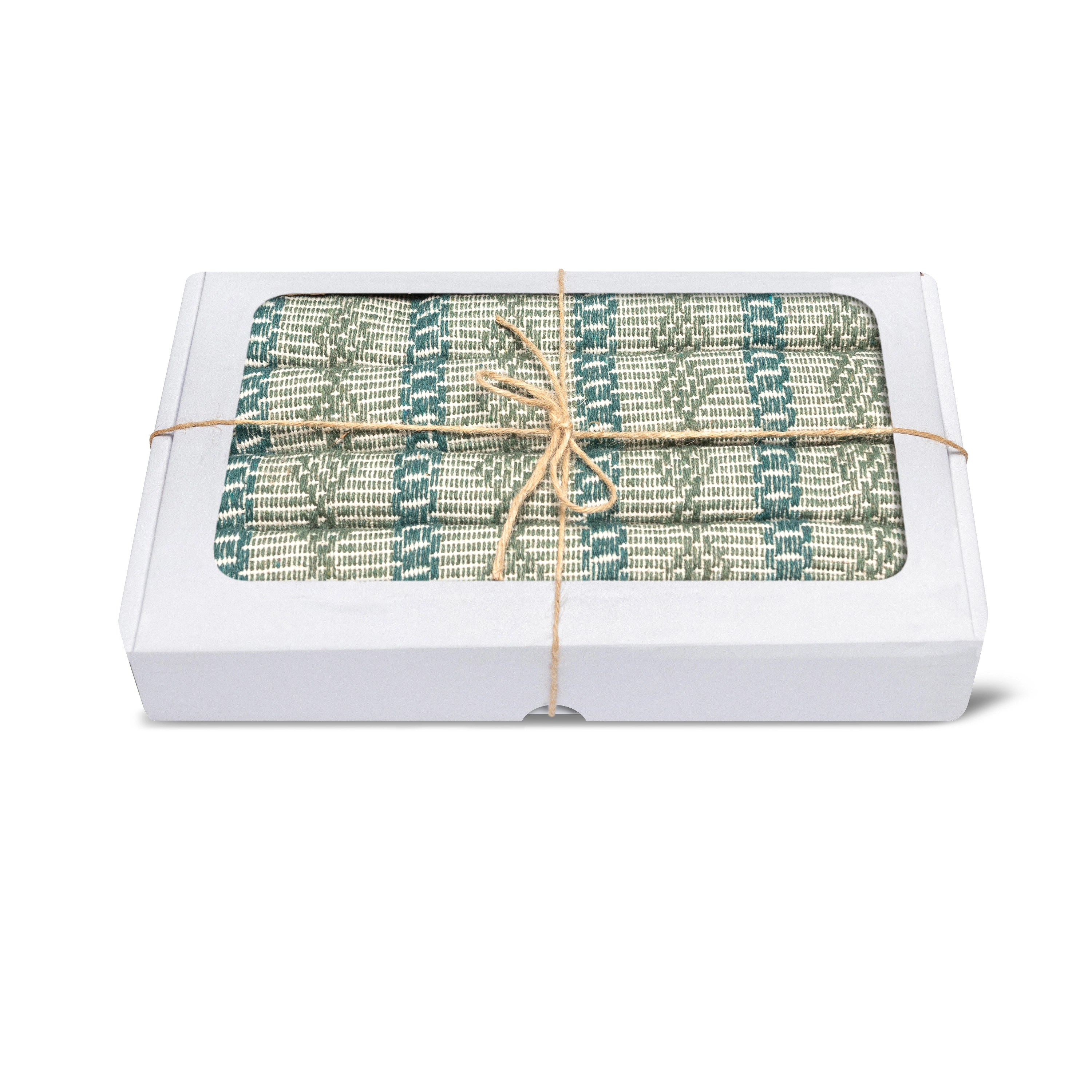 Kit Americano Artesanal 4 Pcs Listrado Verde Est.13