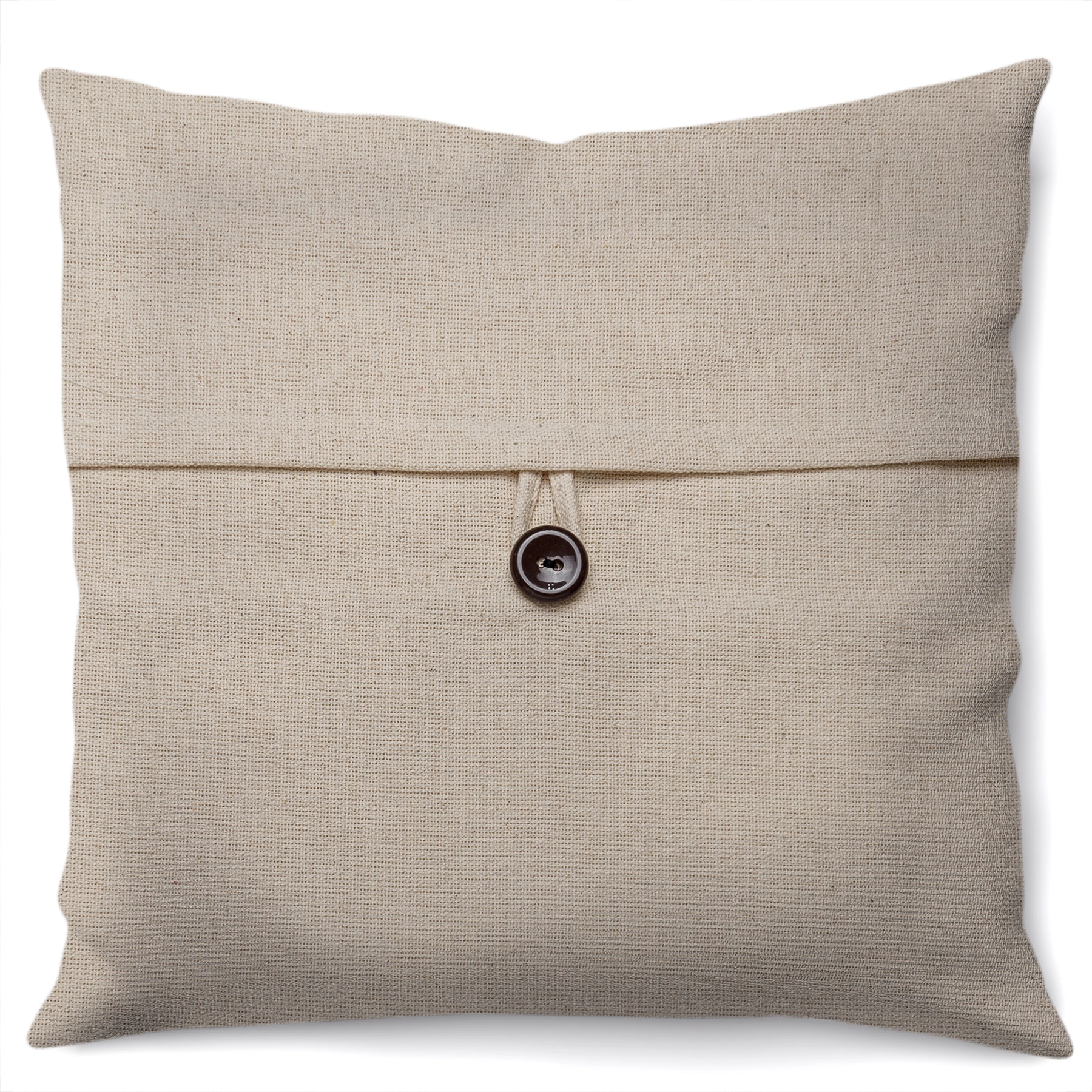Almofada Artesanal Solid Botao Natural 40x40cm