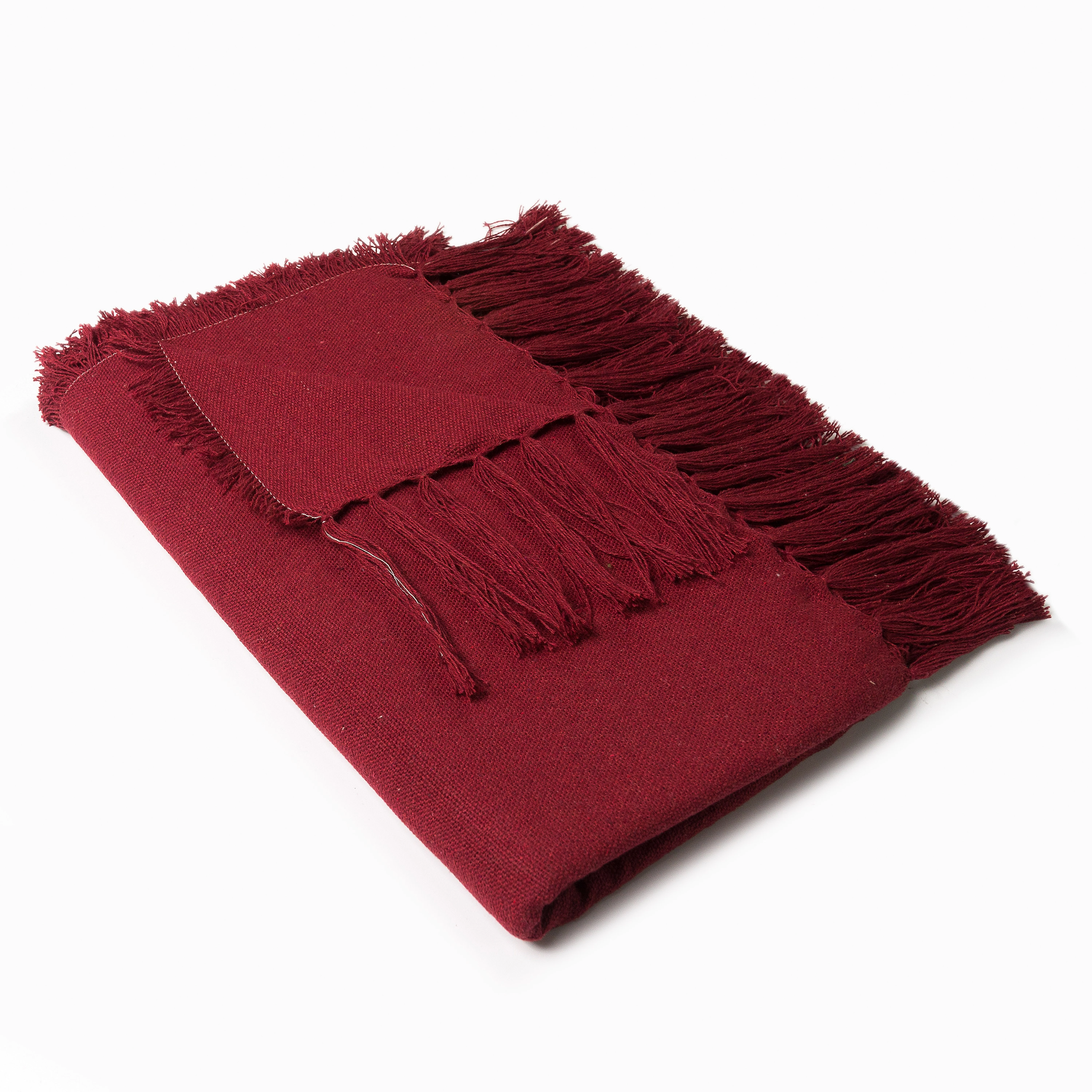 Manta Artesanal Solid Bordo 1,40x1,40m
