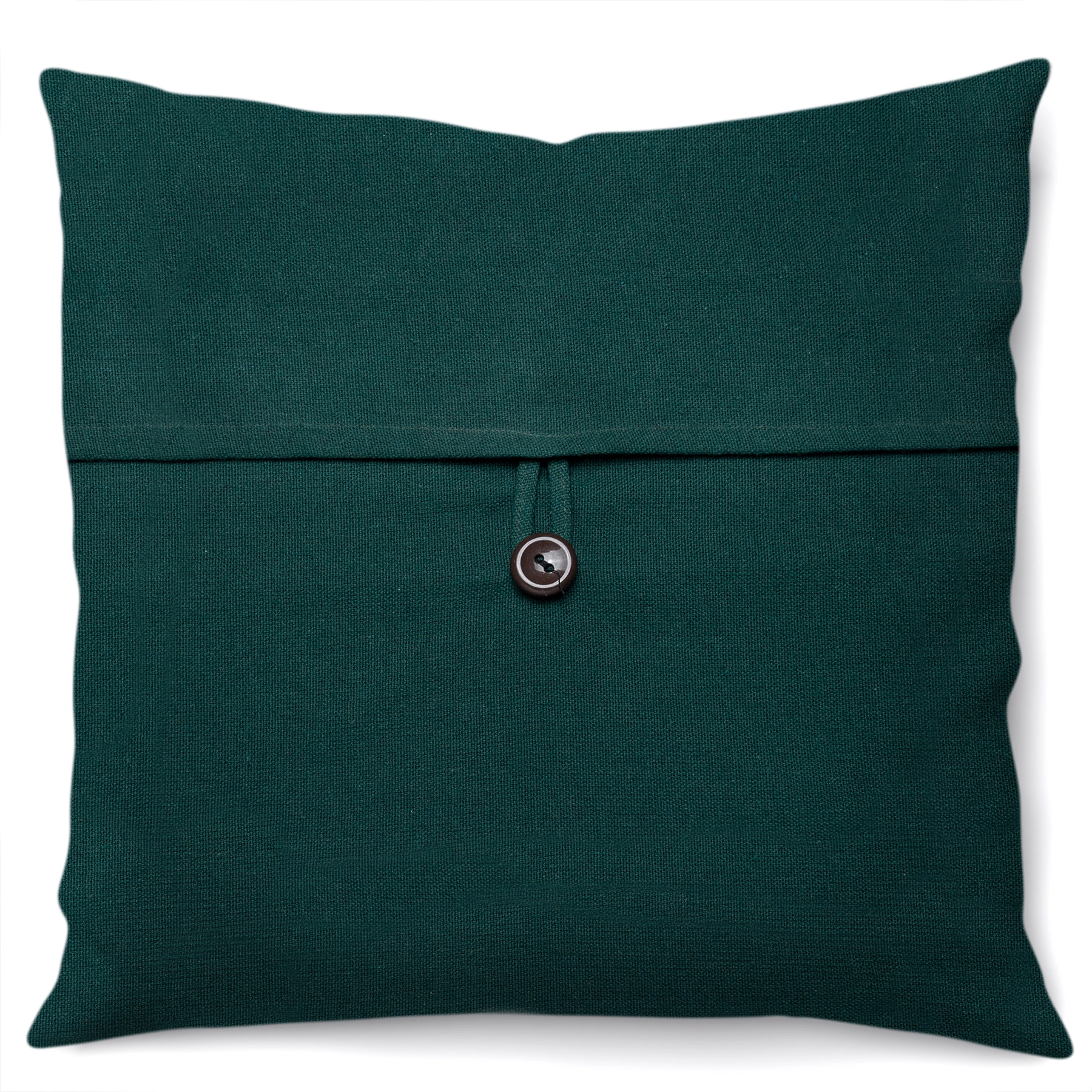 Almofada Artesanal Solid Botao Verde Musgo 40x40cm