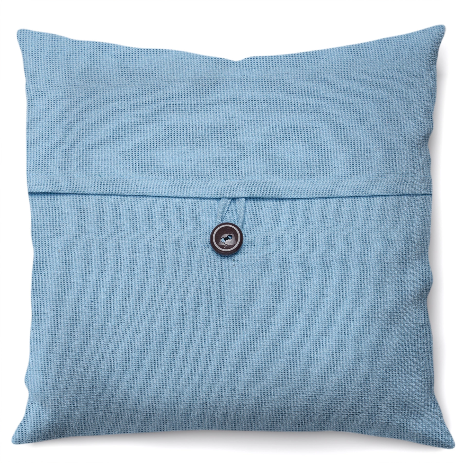 Almofada Artesanal Solid Botao Azul Romantic 40x40cm