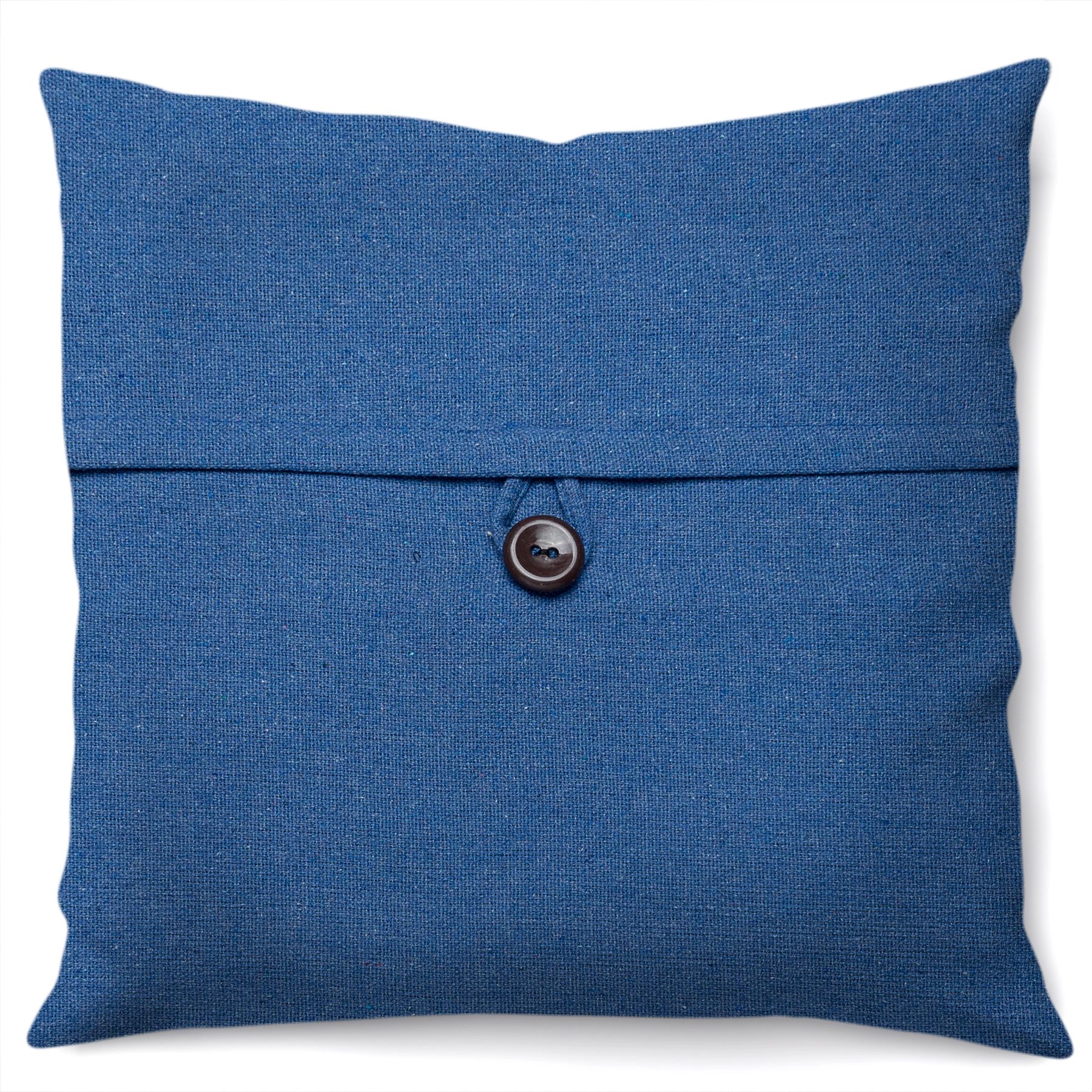 Almofada Artesanal Solid Botao Azul Celeste 40x40cm
