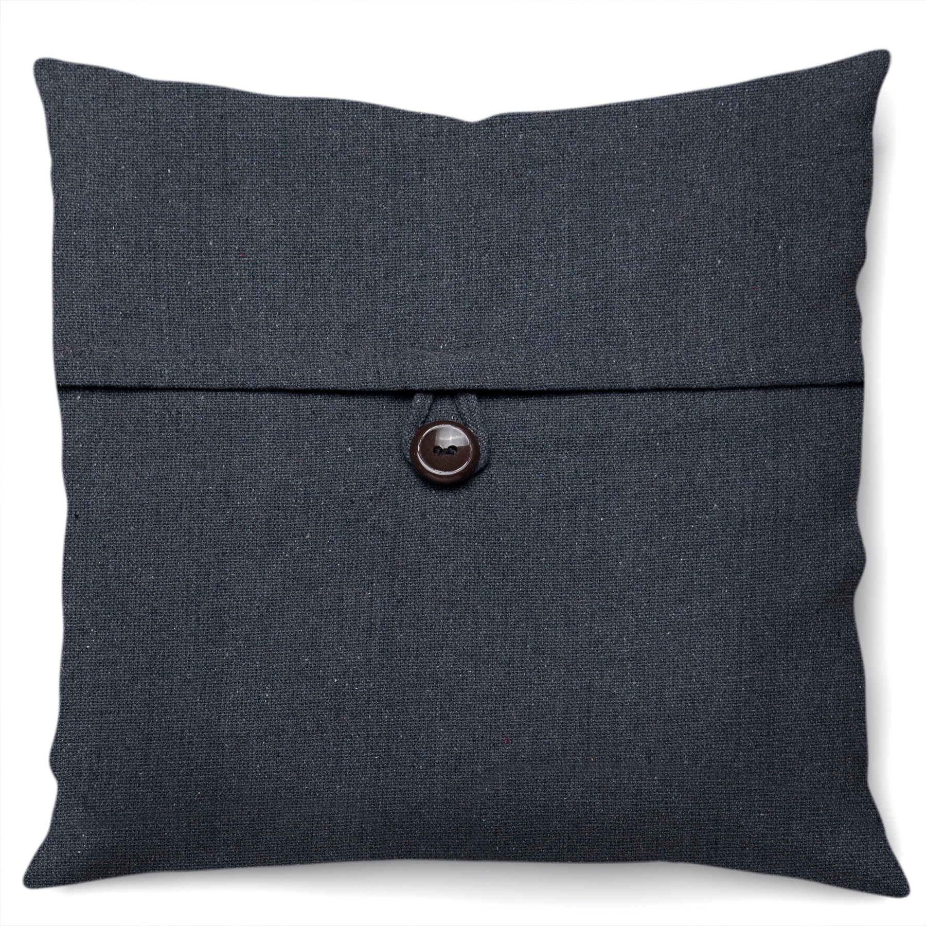 Almofada Artesanal Solid Botao Cinza Escuro 40x40cm