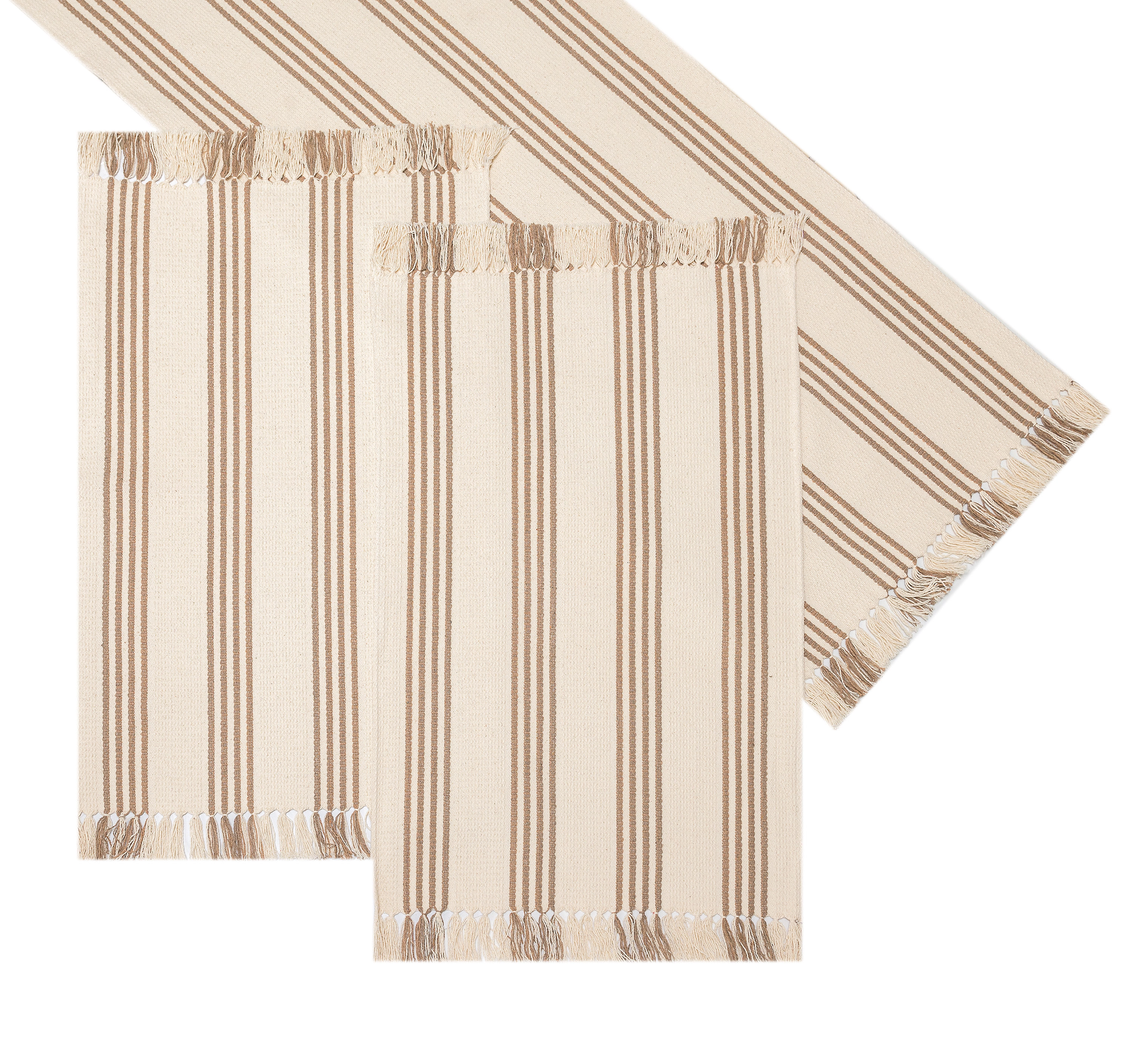 Trilho Artesanal Listrado Rafia 50x140cm
