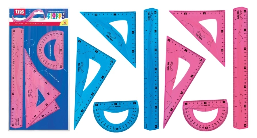 Jogo Reguas Tris Floppy 30cm Cart 4 Un