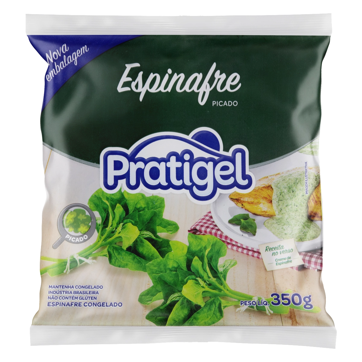 Espinafre Congelado Picado Pratigel Pacote 350g