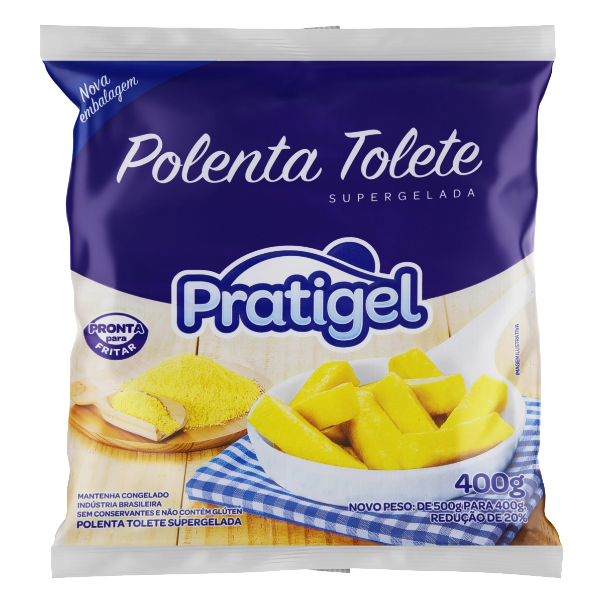 Polenta Pronta Tolete Supergelada Pratigel Pacote 400g