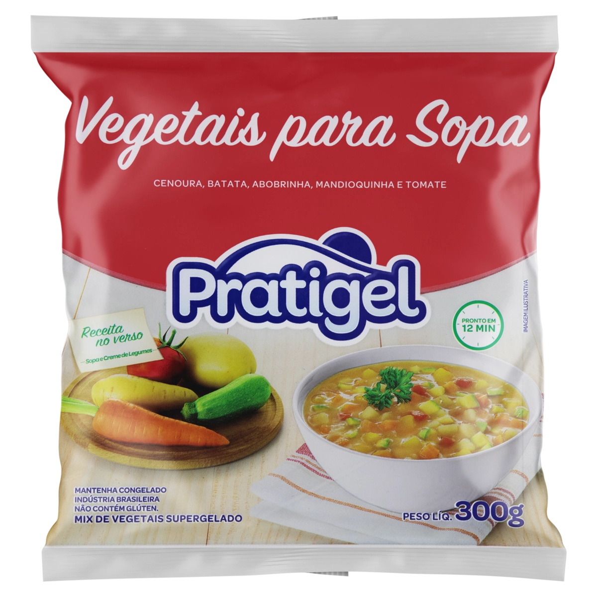 Vegetais Para Sopa Supergelado Pratigel Pacote 300g