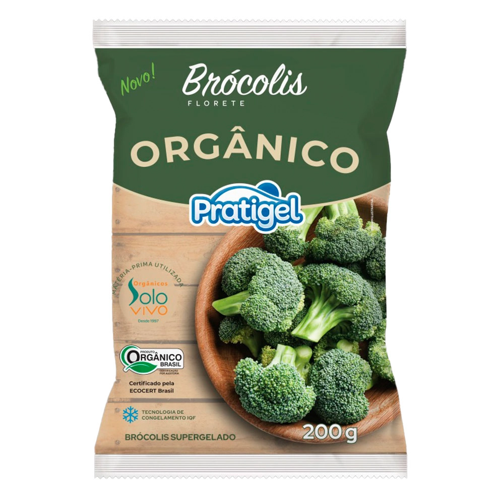 Brócolis Florete Supergelado Orgânico Pratigel Pacote 200g