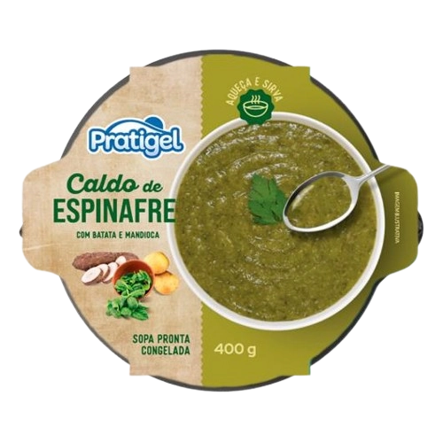 Caldo Congelado Espinafre Pratigel Pote 400g