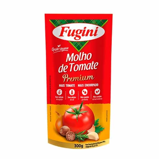 Molho De Tomate Fugini Premium Sachê 300g