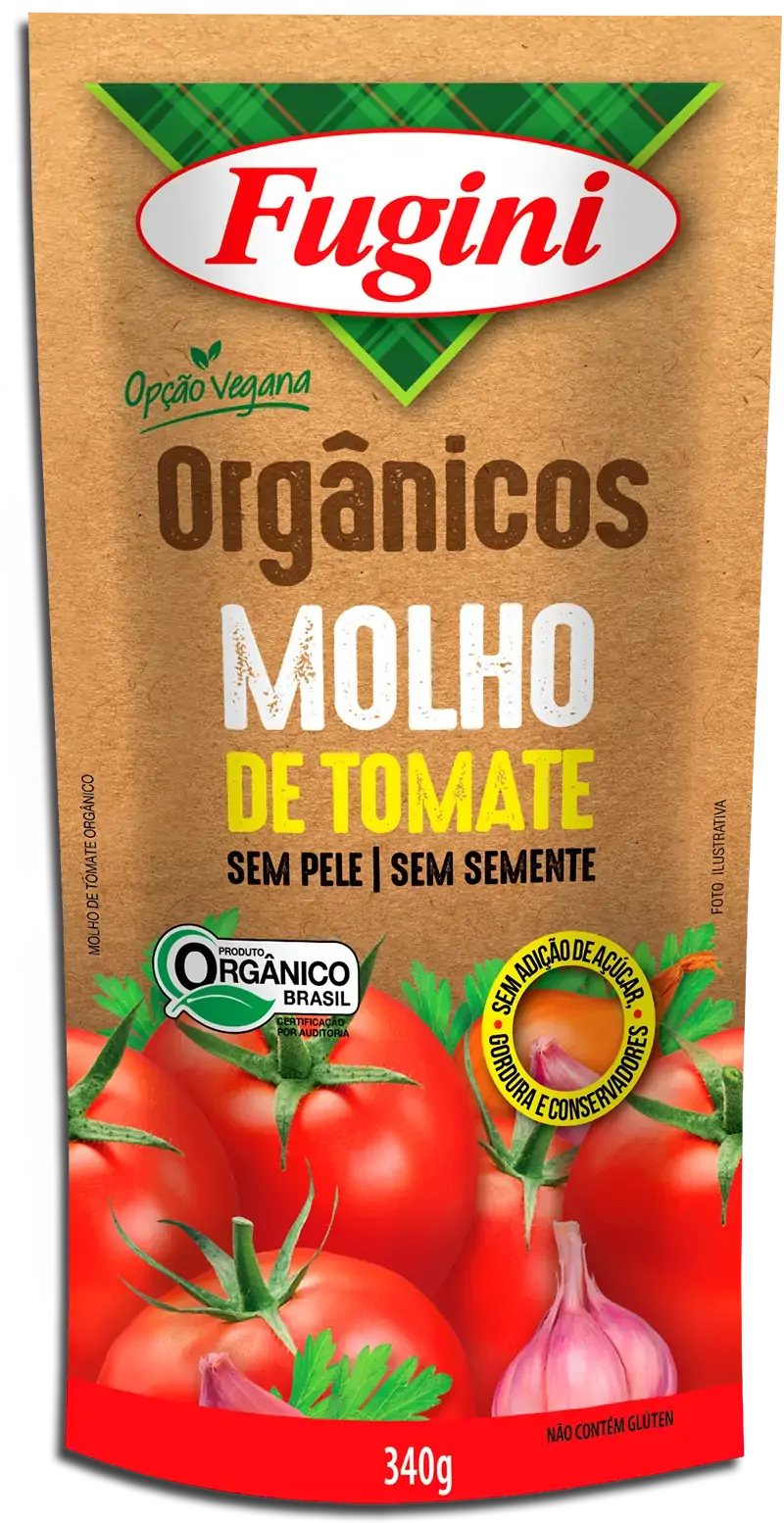 Molho Tom.fugini Organico 300g Trad.sachet