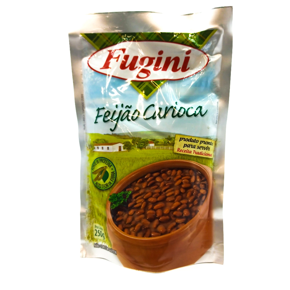 Feijão Carioca Cozido Temperado Fugini Sachê 250g