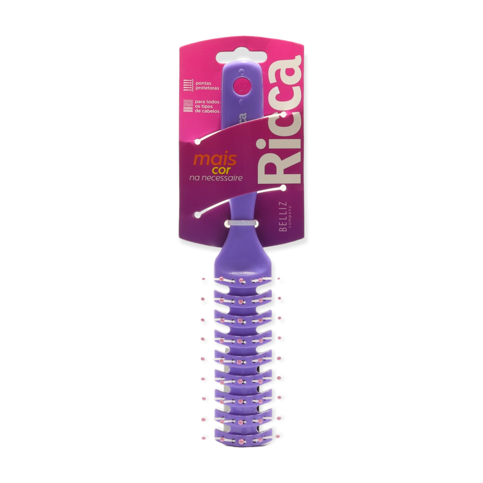 Escova De Cabelo Escova Basic Color Retangular Almofada