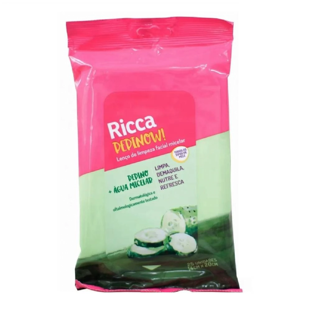Lenco De Limpeza Facial Micelar Ricca De Pepino 25un