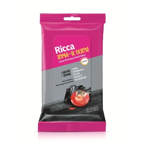 Lenco De Limpeza Facial Detox Ricca 25un