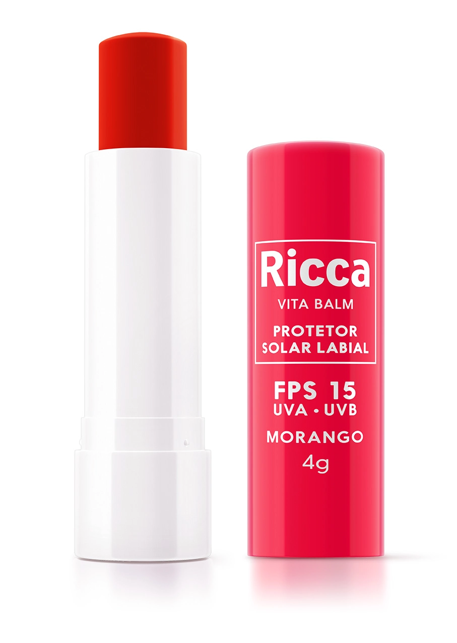 Protetor Solar Labial Ricca Fps15 Morango 4g