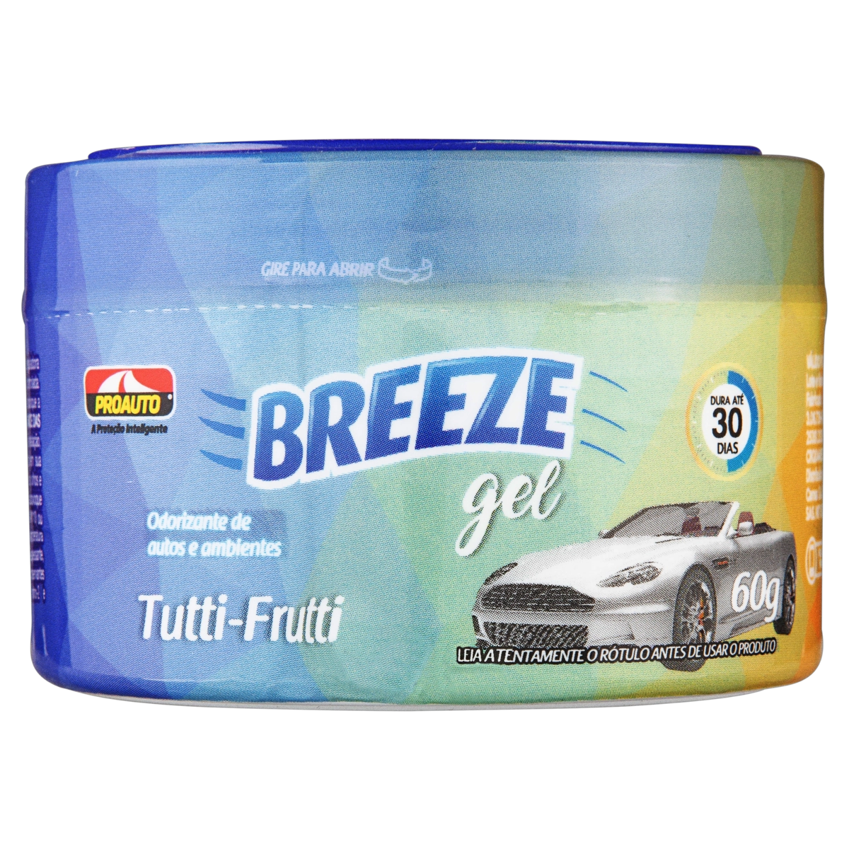 Odorizador Gel De Autos E Ambientes Tutti Frutti Proauto Breeze Pote 60g