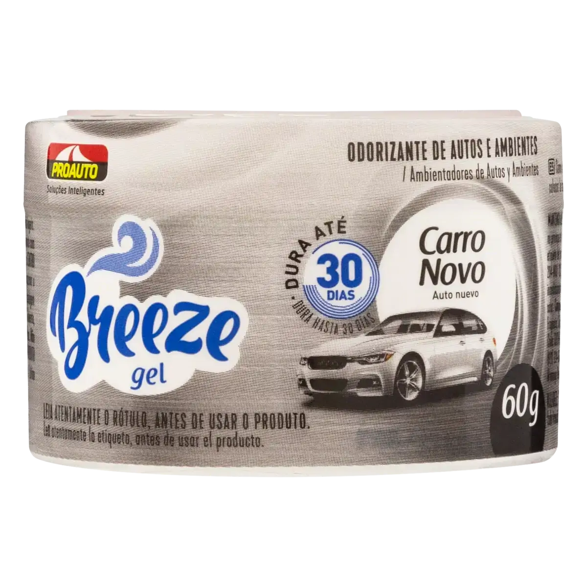 Odorizador Gel De Autos E Ambientes Carro Novo Proauto Breeze Pote 60g